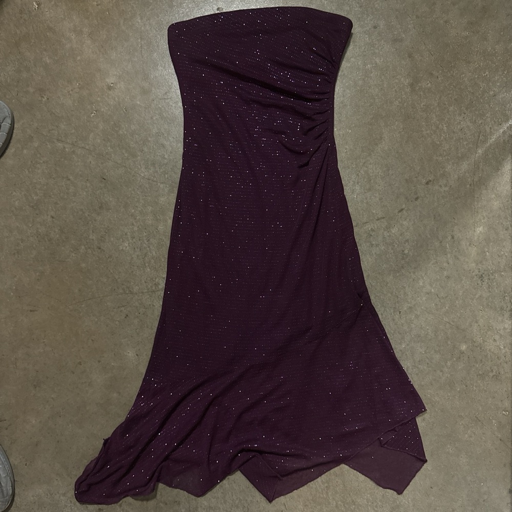 City Triangles Strapless Dress in Deep Purple